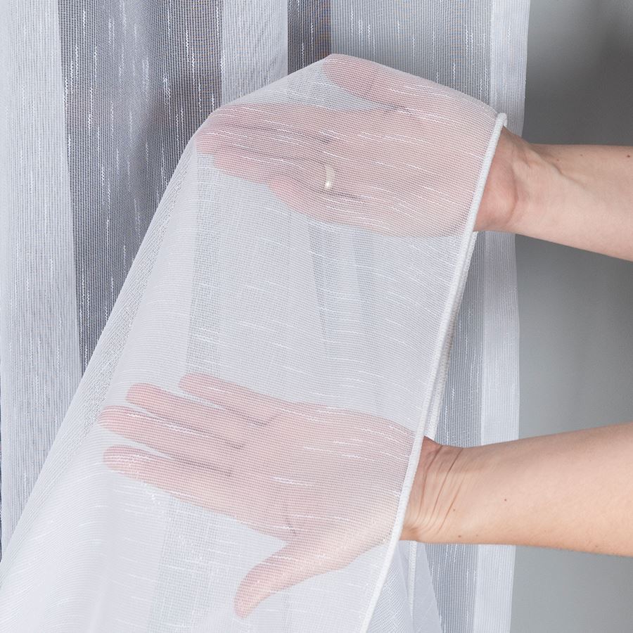 firana zirko deszczyk biala z olowianka